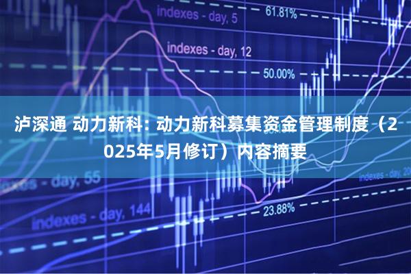 泸深通 动力新科: 动力新科募集资金管理制度（2025年5月修订）内容摘要